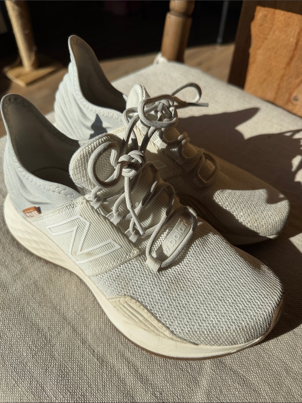 New Balance Women's Cream White Athletic Running Sneakers